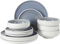 Gibson Elite Pacifco Beach Plates and Bowls Sets, 12-Piece Stoneware Dinnerware by GibsonHomewares