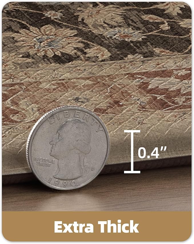 Color&Geometry Anti Fatigue Kitchen Mats for Floor 24x87, Vintage Decor, Easy Clean, Waterproof & Oil Proof, 0.4" Thick Cushioned, Non-Slip Kitchen Runner Rug for Sink, Laundry, Office, Light Taupe