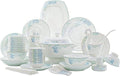 60 Pcs Fine Bone China Dinnerware Set, Porcelain&Ceramic Dinnerware Sets,Bone Stoneware&Ceramic Cookware Tableware Set Includes Dinner Plates|Spoons|Pasta Bowls|Soup Pot|Chopsticks