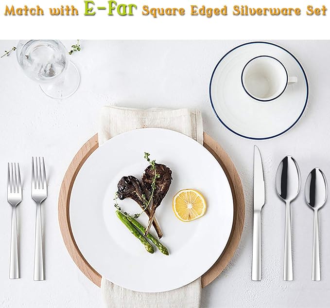 Dinner Forks Set of 6, E-far 7.9 Inch Stainless Steel Forks - Image 7