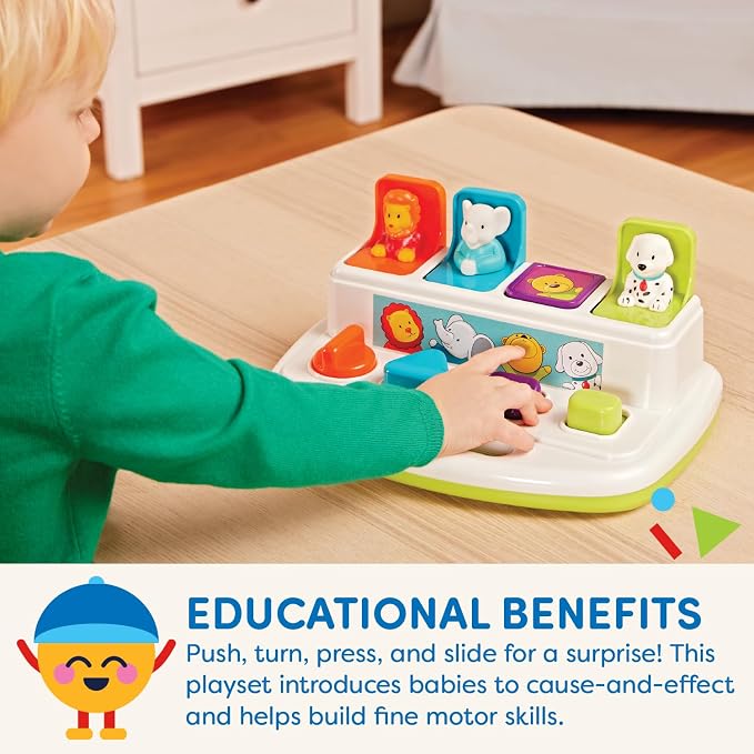 Battat Pop-Up Toy, Pop-Up Pals Cause-and-Effect Animal Toy, 4 Pals | 4 animal - Image 6