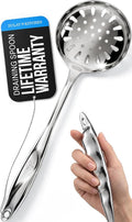 Zulay Kitchen Stainless Steel Slotted Spoon | 14.5” Large Skimmer Frying Spoon by ZulayKitchen