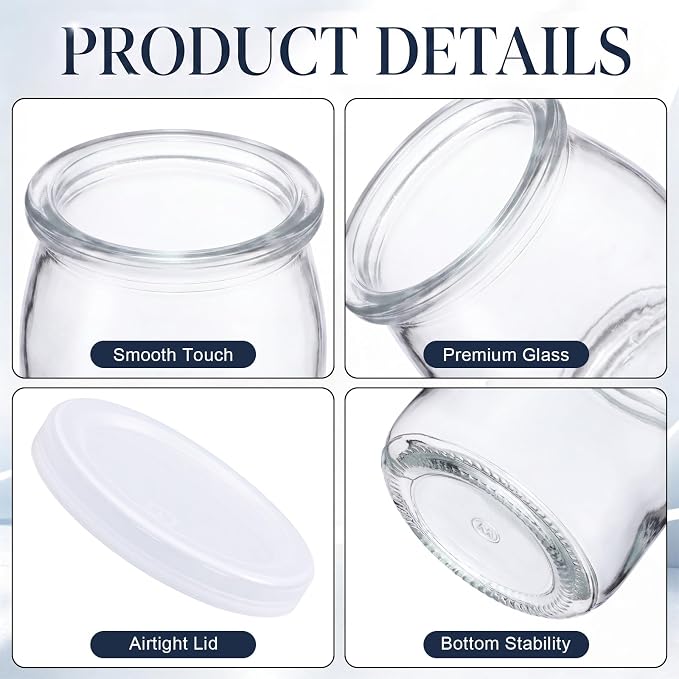 24 Pcs 6oz Small Glass Yogurt Cups - Image 3
