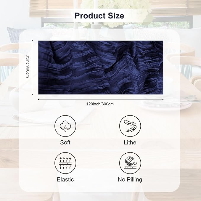 6 Pack Navy Blue Cheesecloth Table Runner 35x120 Inch 10Ft Rustic Gauze Cheese - Image 4