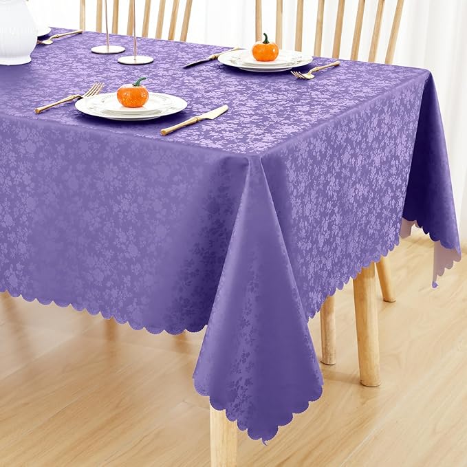 Smiry Square Table Cloth, Waterproof Heavy Duty Vinyl Tablecloths, Wipeable Washable Table Cover for Kitchen and Dining Room (Purple, 54" X 54")