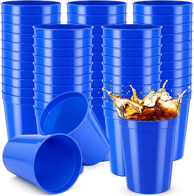 Yungyan 100 Pack 16 oz Stadium Cups Reusable Plastic Cups Blank Drink Stadium by Yungyan