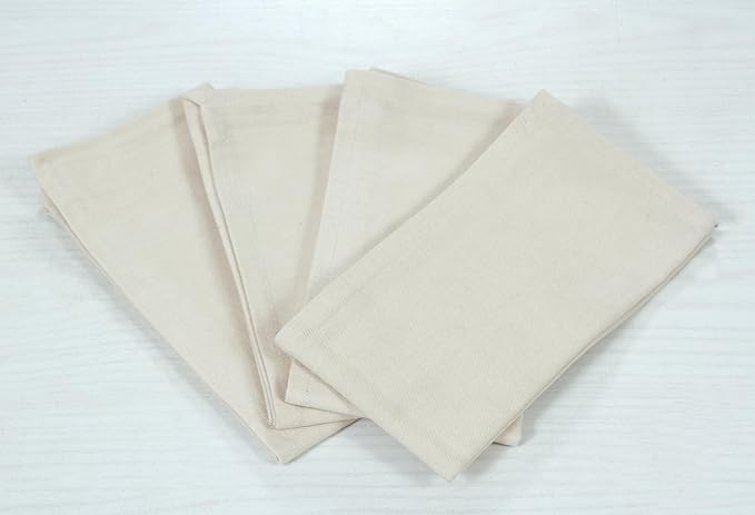 ACCENTHOME Accent Home 100% Cotton Napkins, Delicate Cloth Napkins for Dinners, Parties and Weddings，18 x 18 Inch Set of 12 - Natural