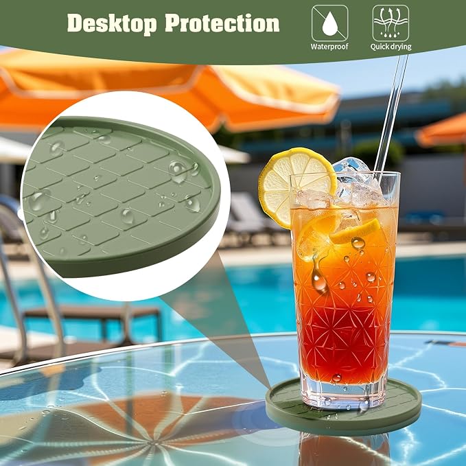 Coasters Set of 8, Hot or Cold Drink Coasters - Image 3