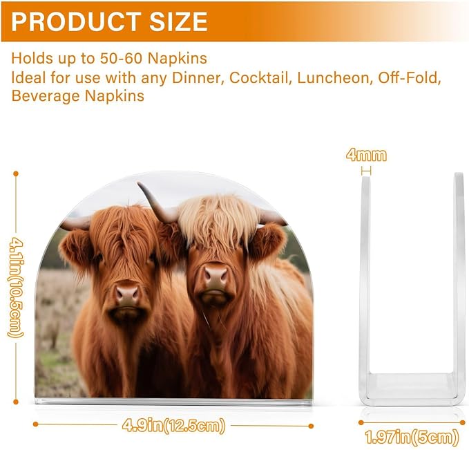 Napkin Holder, Highland Cows Napkin Holder - Image 2