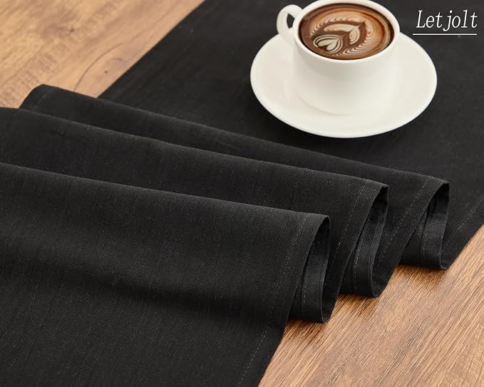 Letjolt Black Table Runner 72 Inches Long | Rustic - Image 6