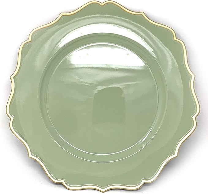 allgala 13-Inch 48-Pack Case Lot Heavy Quality Round Charger Plates-Floral Sage-HD80346