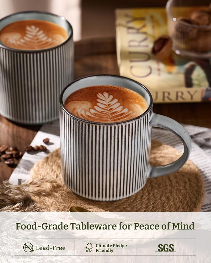 famiware Coffee Mug Set for 6, Star 16 oz Catering Mugs Cup Set - Image 2