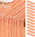 DeZerlor Peach Cheesecloth Table Runners 12 Pack Summer Boho Runners | by DeZerlor