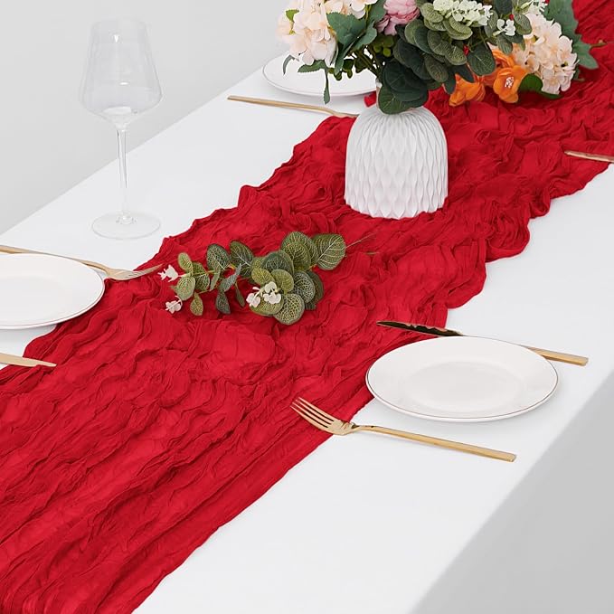 15 Pack Red Cheesecloth Table Runner 17 x 108 inch Cheese Cloth Table Runners - Image 4