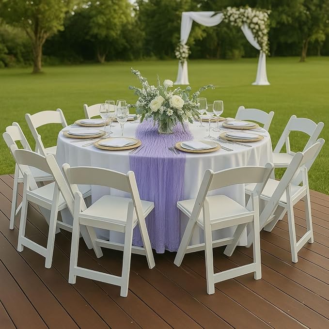3 Pack Lilac 10FT Purple Cheesecloth Table Runner –120 Inch Boho Gauze Table - Image 5
