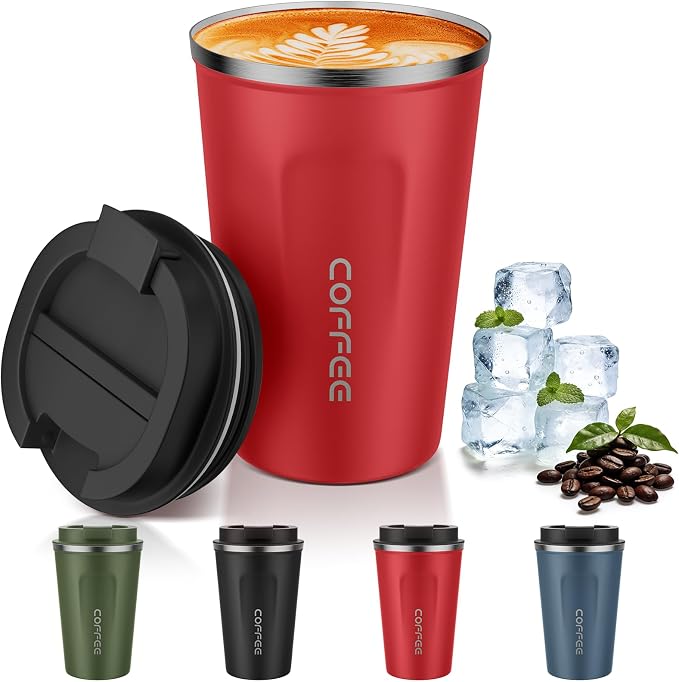 MOMSIV 12oz Travel Coffee Mug, Insulated Coffee Cup by MOMSIV