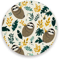 Coasters for Drinks Coaster Drink Set Decorative Coffee Table Desk Cup Mat Spring Cute Cork Bar Backing Round Home Decor Cute Sloths Leaves White16
