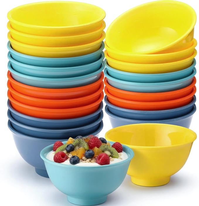 Tioncy 20 Pack 10 oz Rainbow Small Plastic Bowls Set Round Melamine Popcorn by Tioncy