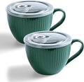 24oz Soup Mug with Handle & Lid, Microwave Soup Bowl/Cup, Ice Cream and by Hoilse