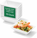 Restaurantware Mini Porcelain Plates Pack of 10 Rectangle 4 x 2.75 Inches Chip-Resistant Appetizer Plates, White Microwave, Oven, Freezer, Dishwasher Friendly Porcelain Tasting Plates For Events