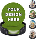 Customized Coasters for Drinks Leather Drink Coaster by YHPHRTA