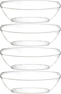 Clear Disposable Oval Serving Bowls, Party Snack Salad Bowl 4 Pack by PLASTICPRO