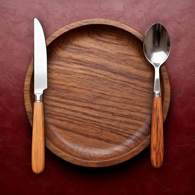 Classic Red Leather Effect Placemats Set of 6, Vinyl Faux Leather Place mats - Image 6