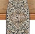Artoid Mode Dark Blue Boho Bohemia Style Table Runner, Country Rustic Farmhouse by ArtoidMode