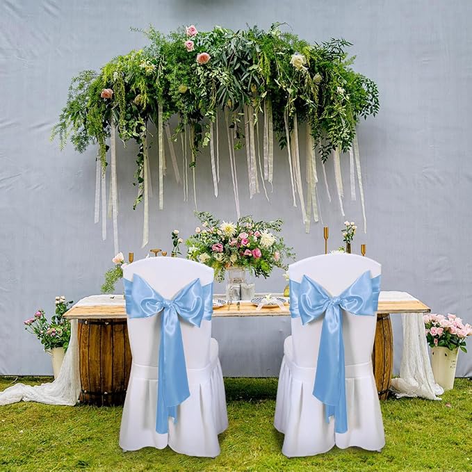 Baby Blue Table Runners 16 Pack 12x108 inch Silk Satin Smooth Fabric | Satin - Image 3