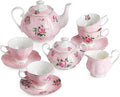 BTaT- Floral Tea Sets for Adults, Service for 4, Pot & Cups by BrewToATea