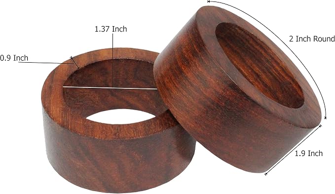 COTTON CRAFT Solid Wood Napkin Rings - Image 3