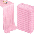 12 Pack Pink Cheesecloth Table Runner 10ft Boho Gauze Fabric Cheese Cloth Table by Pepmily