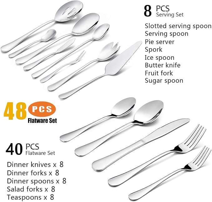 HaWare 48 Pieces Silverware Set - Image 2