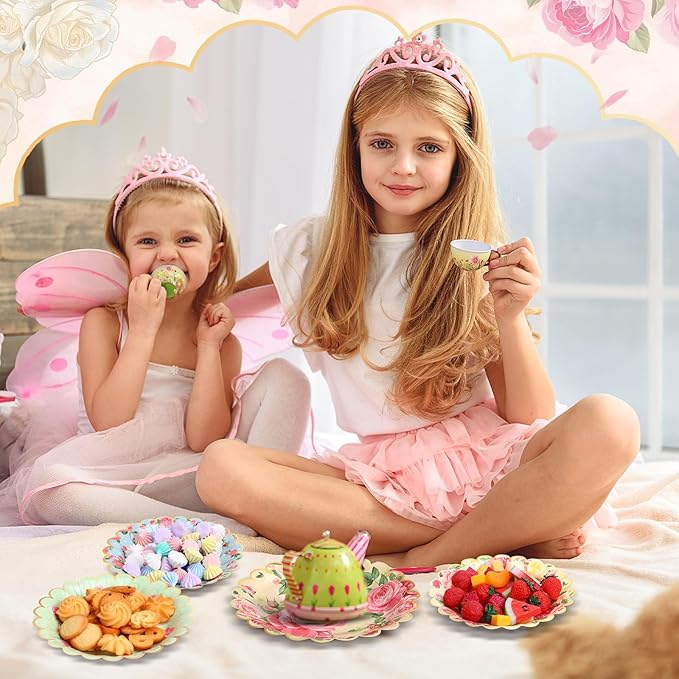 Pasimy 64 Pcs Floral Vintage Plates Paper Tea Party Tableware Set 9 Inch and 7 Inch Plates for Tea Party Birthday Baby Shower Wedding Bachelorette Party Supplies(Rose)