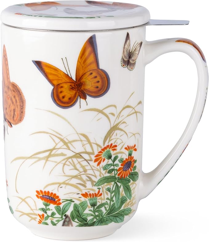AmorArc Tea Cup With Infuser and Lid, 18oz Loose Leaf Tea Mug With Steeper | by AmorArc