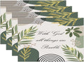Bible Verse Christain Placemats Sage Green Boho Modern Scripture Inspirational Quotes Motivational Bohemian Washable Place Mats 12x18Inch for Dining Kitchen Farmhouse Decor 4 PCS