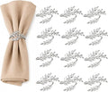 Silver Wheat Napkin Rings Set of 12, Metal Holders by HomePage