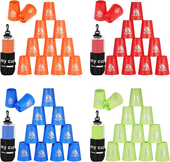 yeesport 48 Sport Stacking Cups Red/Blue/Green/Orange by yeesport