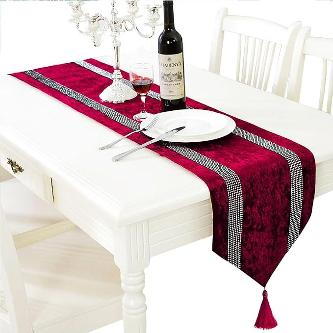 Jiino Red Table Runner 120 Inches Long by Jiino