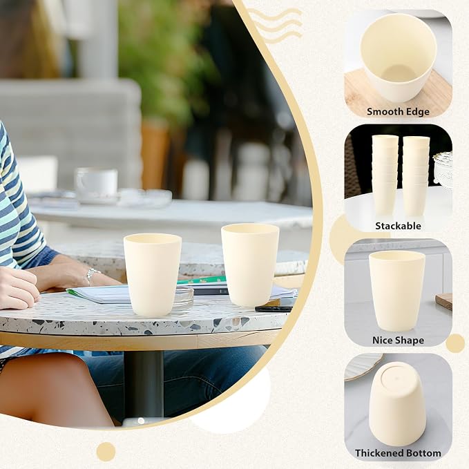 Lazycorner Wheat Straw Cup 12 Pcs Drinking Unbreakable Drinking Cup Reusable - Image 6