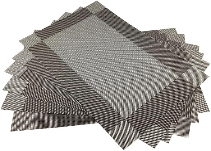 Gugrida Vinyl Coffee Placemats Heat Resistant Dining Table Mats Non-Slip Washable Place Mats Set of 6 （Coffee）