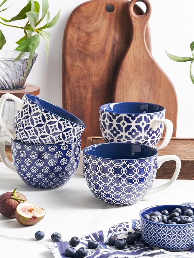DOWAN Coffee Mugs Set of 4, 24 oz Large Coffee Mugs, Jumbo Soup Mugs - Image 8