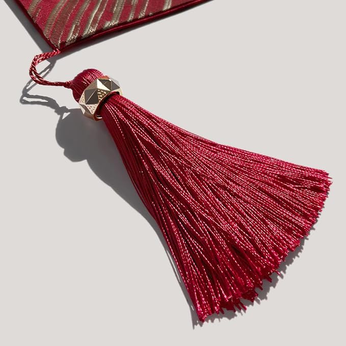 Elegant Modern Red Table Runner, Luxury Contemporary Geometric | Table Runners - Image 3