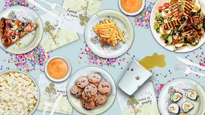 Winnie the Pooh Bear Boy's Birthday Party Supplies Set Plates Napkins Cups - Image 8