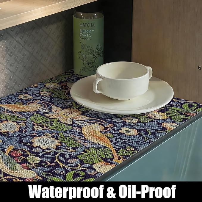 Bird Floral Shelf Liner for Cabinet Non Adhesive 15.7IN x 10FT | Shelf Liner - Image 7