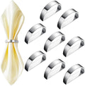 8 Pcs Stainless Steel Napkin Rings Metal Napkin Ring Holders Fall Thanksgiving by CHENGU