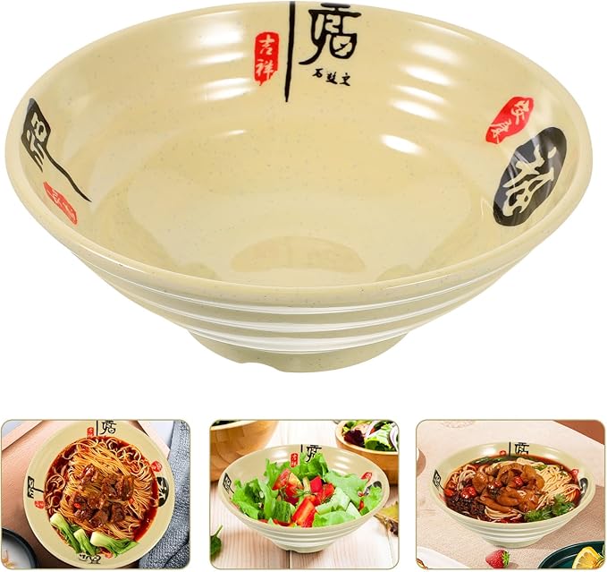 STOBAZA Melamine Ramen Bowl Large Noodle Soup Container for Restaurant Use Smooth Finish Household Tableware for Rice Noodles Dessert and Asian Cuisine