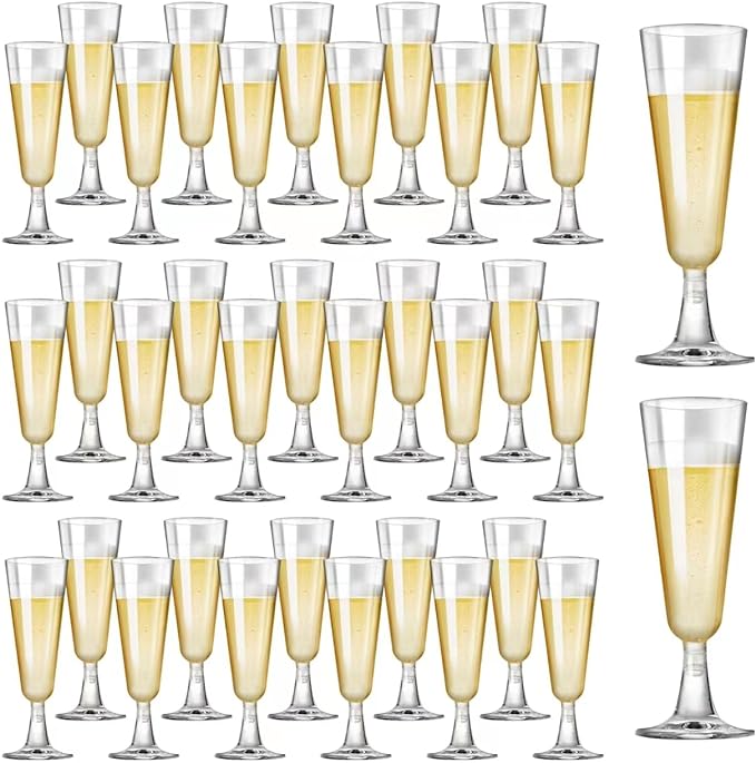 SUREHOME Plastic Champagne Flutes 40 Pack Disposable Champagne Glasses 5oz by SUREHOME