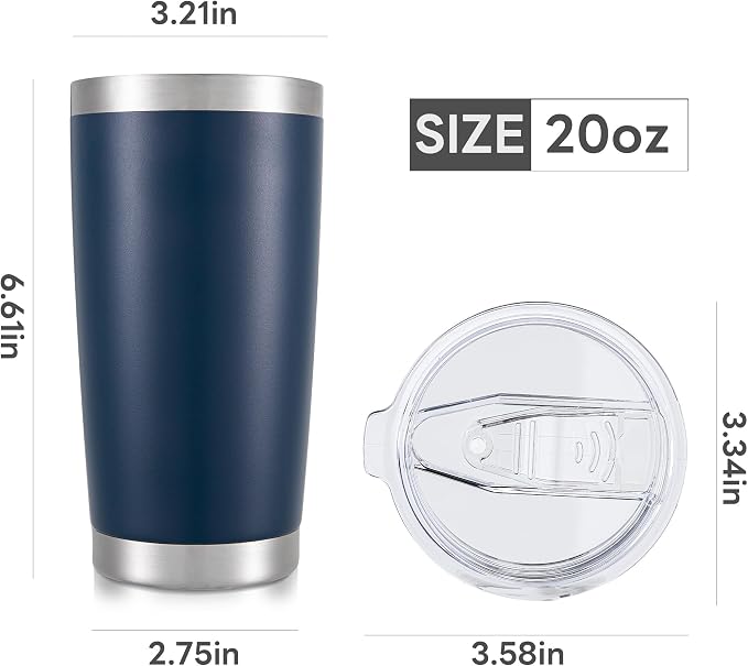 20 oz Tumbler with Lid Stainless Steel Insulated Tumblers Cups Travel Mug | - Image 7