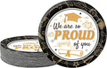 2026 Graduation Plates 7 Inch 40Pcs Black and Gold Disposable Paper Plates by Unknown